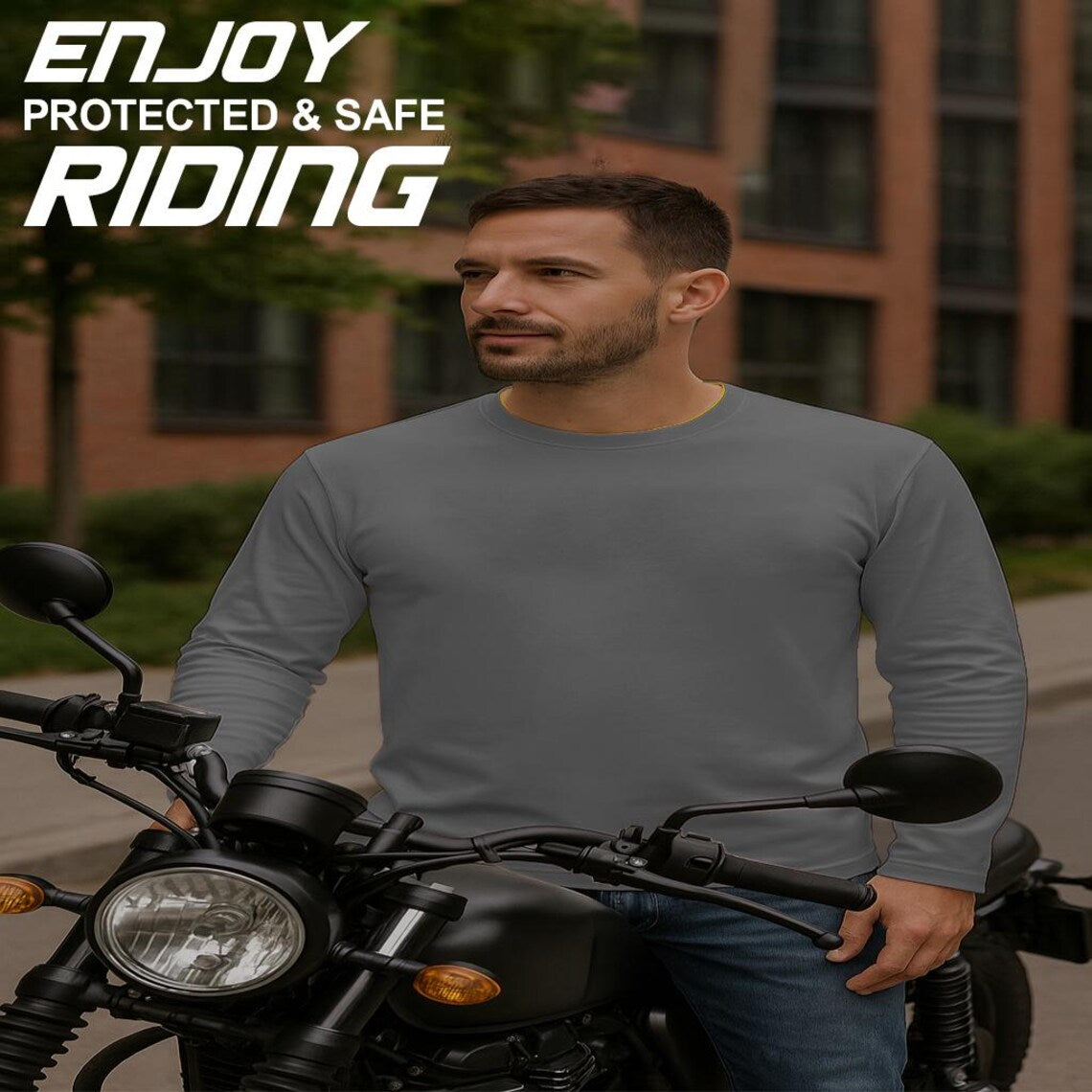 long sleeve shirt with Kevlar and CE armor for road safety