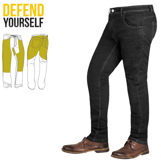 Kevlar lined motorcycle riding pants in black