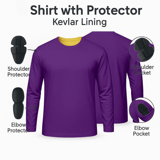 Men’s motorcycle shirt with CE certified armor and Kevlar lining