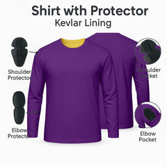 Men’s motorcycle shirt with CE certified armor and Kevlar lining
