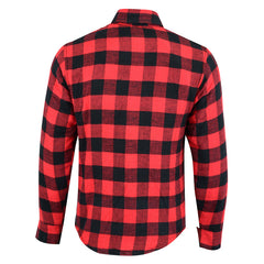 Flannel Motorcycle Shirt with DuPont Kevlar & Protectors Durable & Protective Riding Gear