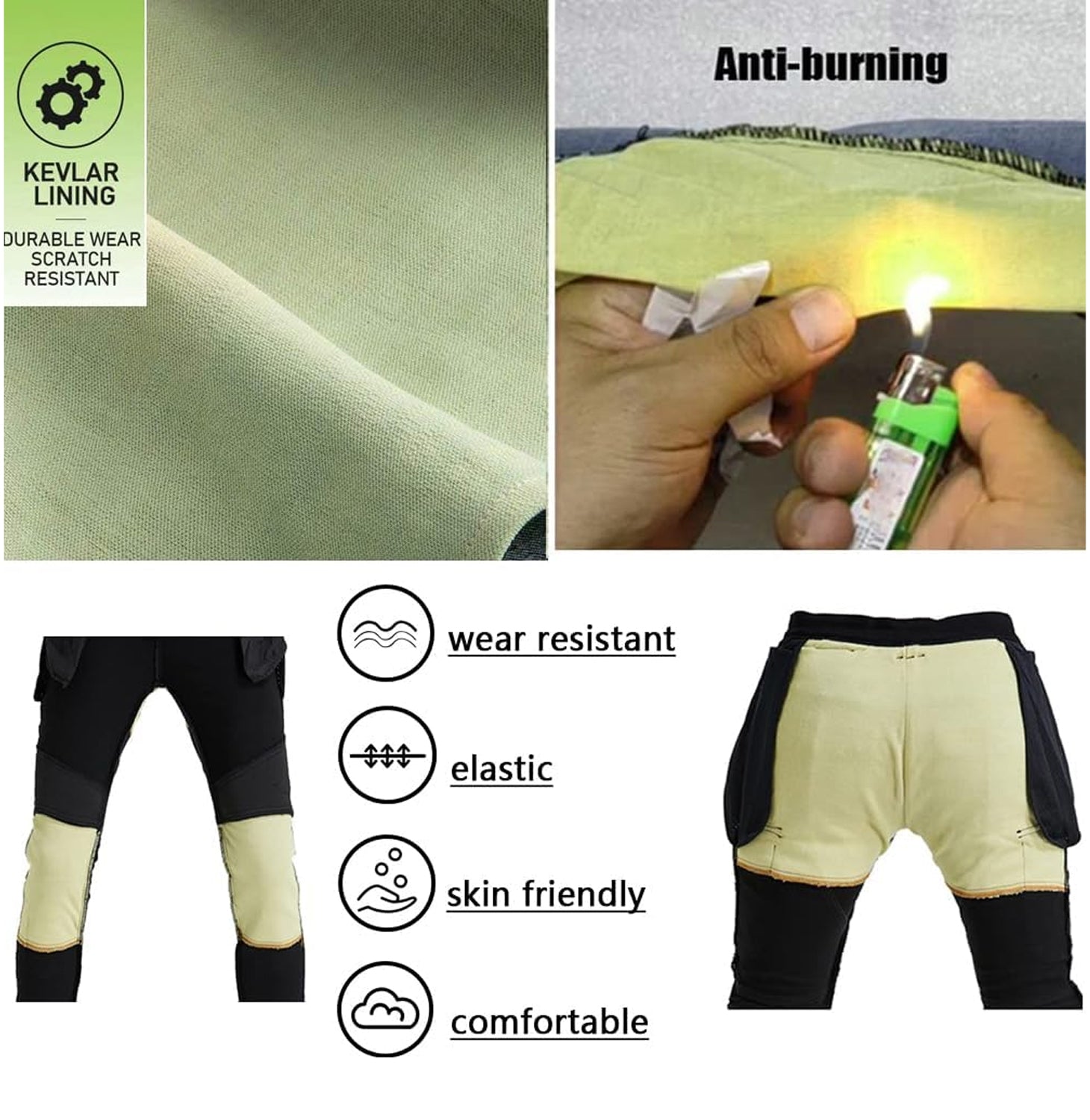 Knee Protector for Motorcycle Kevlar Pants