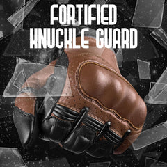 Motorbike Gloves Premium Leather Perforated Motorcycle Gloves with Knuckle Protection