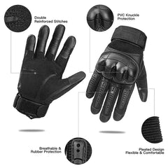 tactical winter motorbike gloves with flexible joints and armored fingers