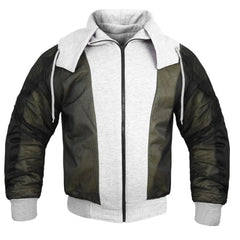 Men's CE Armored Grey Hoodie with Kevlar Protection