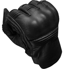 Reinforced knuckle protection on leather motorbike gloves