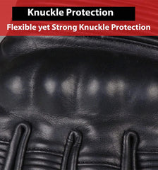 Premium Black Leather Gloves Motorbike Riding Protective & Stylish Biker Gear