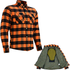 Armored Flannel Shirt Premium Kevlar Lined Protection for Riders