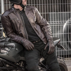 Motorbike Leather Jacket CE Certified Protectors Elbow Shoulder & Back Biker Jackets