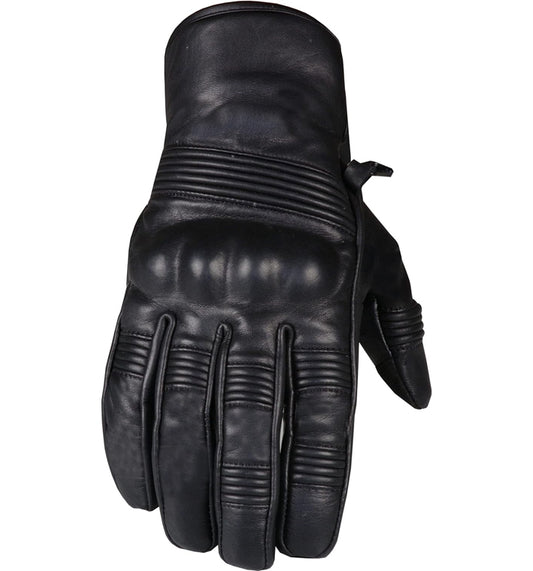 Black leather gloves motorbike riders protective gear