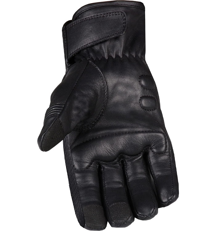 Adjustable wrist strap on premium motorbike leather gloves