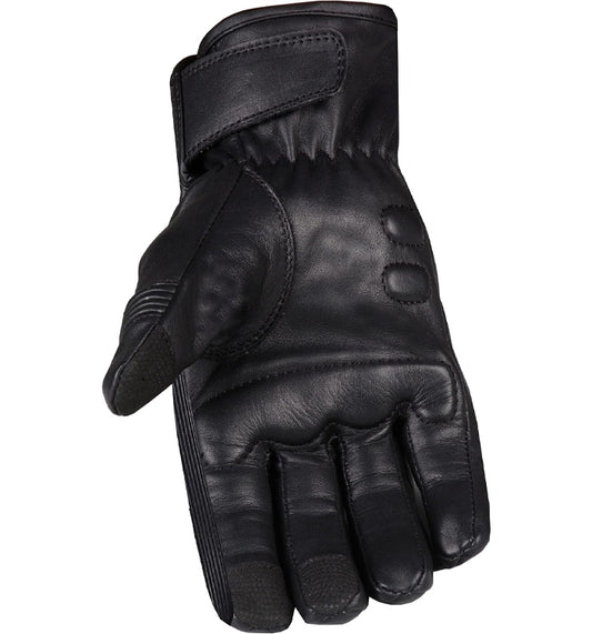Adjustable wrist strap on premium motorbike leather gloves