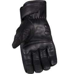 Adjustable wrist strap on premium motorbike leather gloves