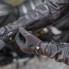 Motorbike Leather Jacket CE Certified Protectors Elbow Shoulder & Back Biker Jackets