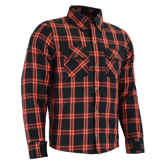 CE Certified Armored Flannel Motorcycle Shirt Kevlar Lined Riding Protection