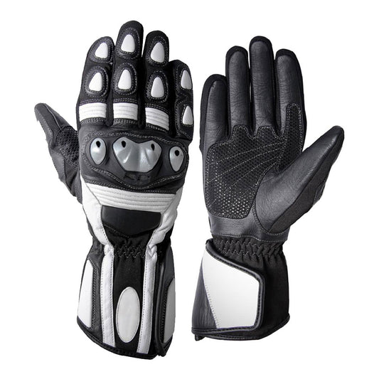 Personalized leather motorcycle gloves with touchscreen fingertips for riders
