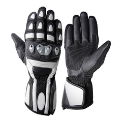 Personalized leather motorcycle gloves with touchscreen fingertips for riders