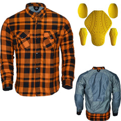 Mountain Bike Flannel Shirt Fully Kevlar Lining With CE Protection