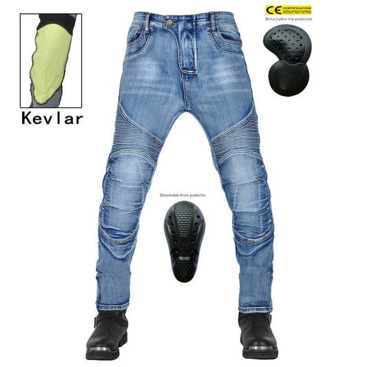 men's kevlar motorcycle jeans with knee protection