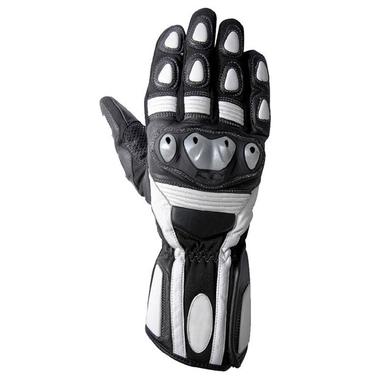 Motorcyclist wearing personalized leather gloves with touchscreen features for added convenience