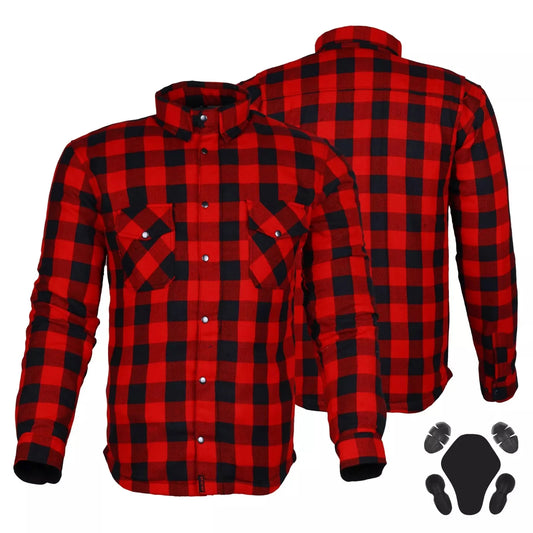 Aramid Armored Motorcycle Riding Shirt Men's Protective Flannel with CE Certified Armor