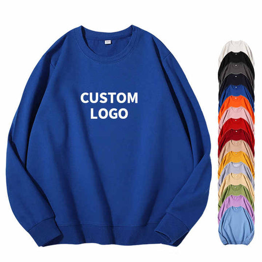 High Quality Blank Custom OEM Sweatshirts Pullover Plain Dyed Plush Cotton Jogger crew neck Sweatshirt for men