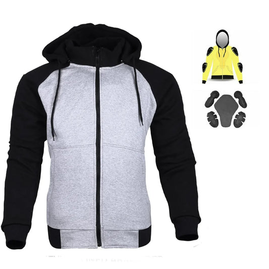 Motorbike Aramid Hoodie With Removable CE Approved Armors