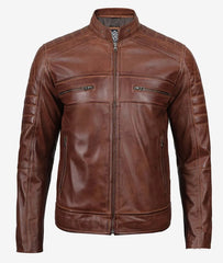 Cafe Racer Leather Jacket Classic Biker Style for Men