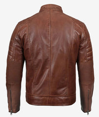 Cafe Racer Leather Jacket Classic Biker Style for Men