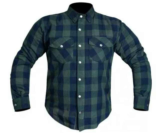 Aramid Flannel Shirt Motorcycle Long Sleeve Flannel Checks with Kevlar Protection add your custom logo