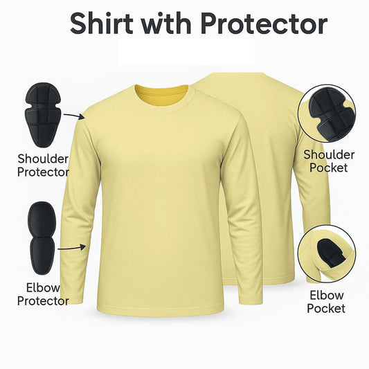Motorcycle Protective Shirt Aramid Lined with Removable CE Protectors