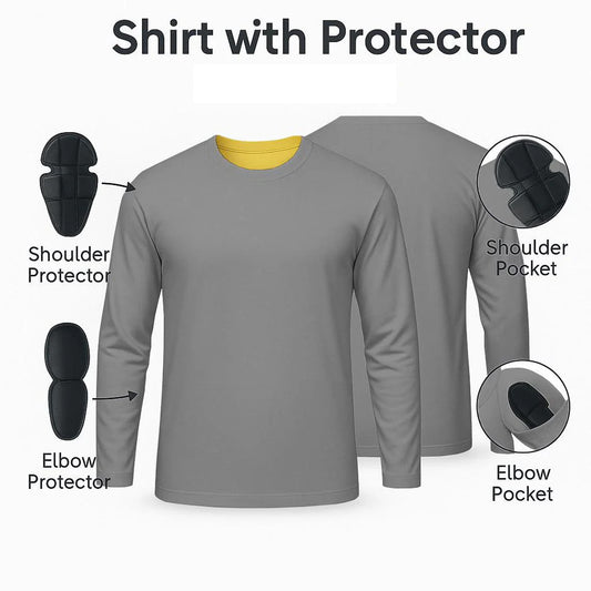 Motorcycle Long Sleeve Shirts with CE Approved Armor & Aramid Protective Lining